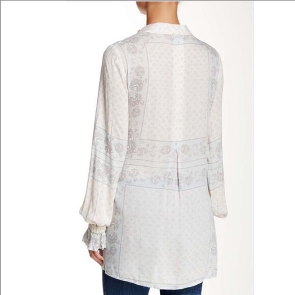 Free People Changing Times Floral Print White/Blue Tunic - Picture 2 of 8
